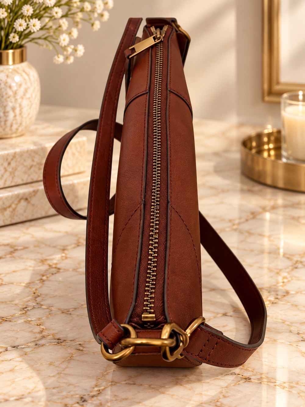 Fossil Women's Leather Skylar Crossbody Purse Handbag - Picture 6 of 11